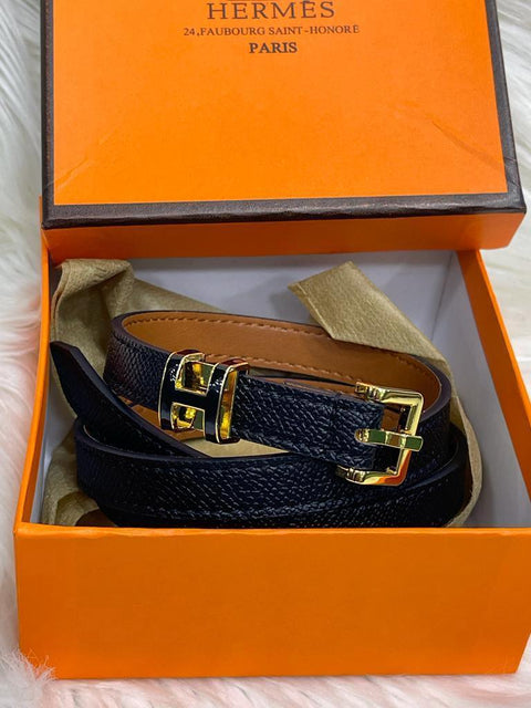 Ceinture Hermès en cuir noir pour femme - Luxoria® | Boutique de mode en Ligne 