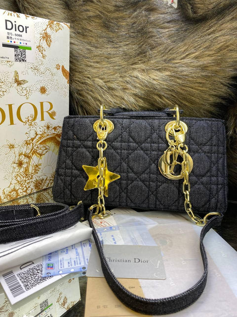 Sac Lady D Joy classique en cuir noir - Luxoria® | Boutique de mode en Ligne 