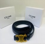Ceinture Céline en cuir avec boucle dorée