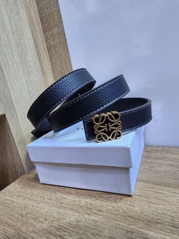 Ceinture Lowe en Cuir grainé boucle doré